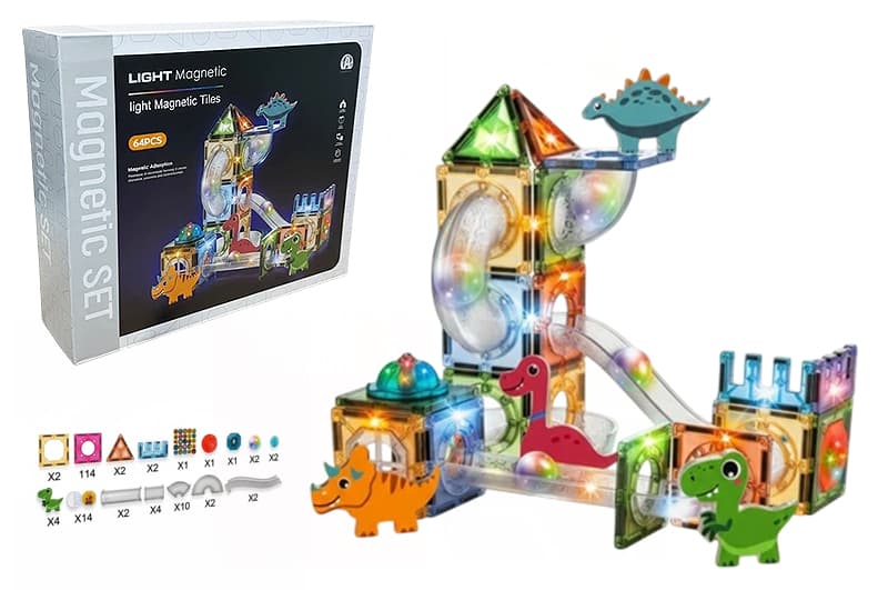 Конструктор магнітний CH1158, 64деталі, в коробці р.31x8x25 см YG Toys